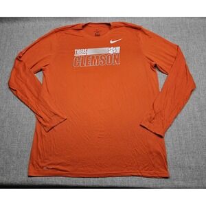 Clemson Tigers Shirt Mens 2XL Tall Orange NCAA Football Sleeve Dri Fit Nike